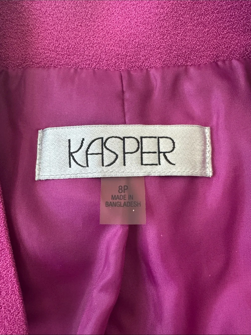 Kasper Women's Fuchsia Open-Front Blazer with Zip Pockets - Picture 2 of 4